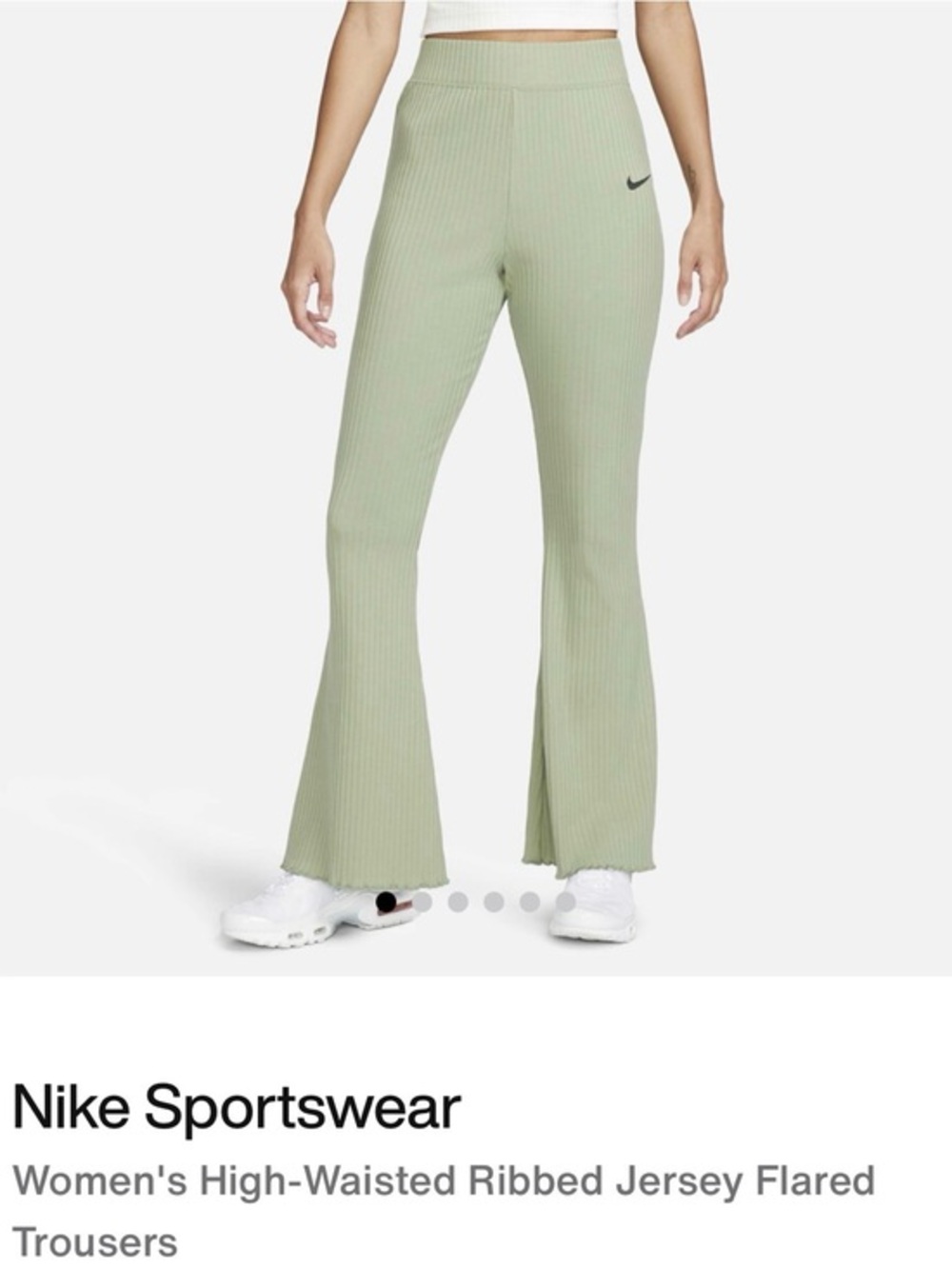 🪁Nike High-Waisted Ribbed Jersey Flared Trousers